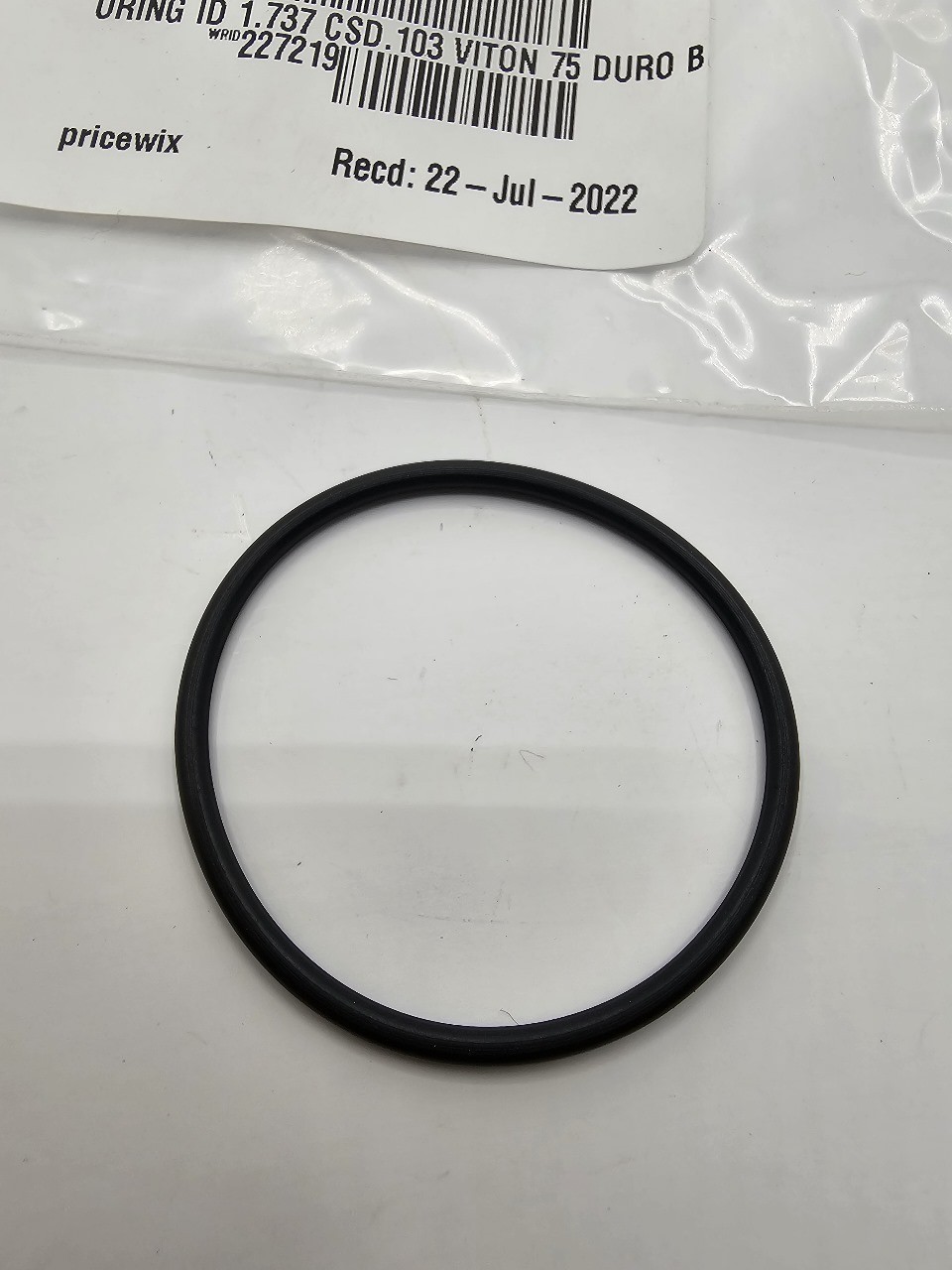 (QTY12) ORING ID 1.737 CSD .103 VITON 75 DURO BLK WRID 227219
