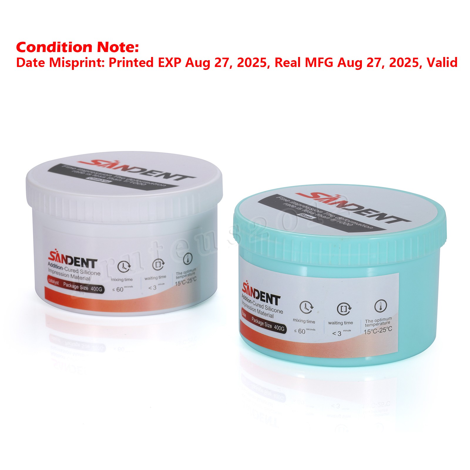 2 Sets Dental Putty PVS VPS Impression Material Base Normal Set 2 x 400g