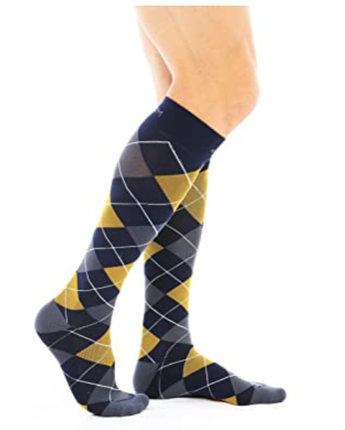 Argyle Graduated Compression Socks 20 MMHG - 30 MMHG - Unisex, Small NEW! FAST!