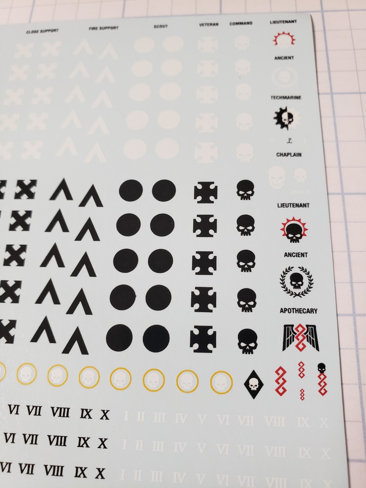 Warhammer 40k Space Marine Bits 10th Edition Chapters Transfer Sheet 2023B