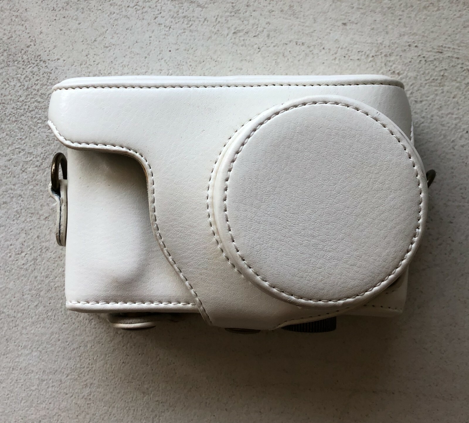 Faux Leather White Camera Case Cover