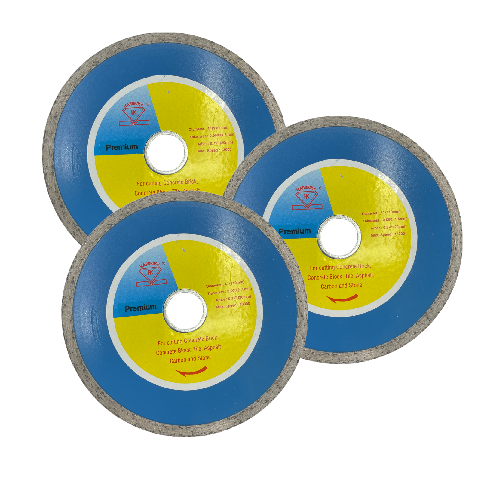 4 Inch Premium Continuous Diamond Saw Blade Cut Concrete Bricks Tile Block