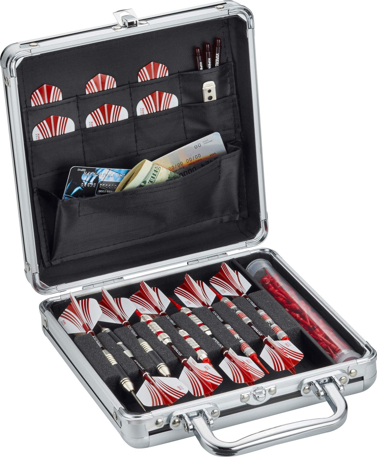 Ternion Aluminum Dart Carrying Case Holds 9 Darts, Steel Tip or Soft Tip with...