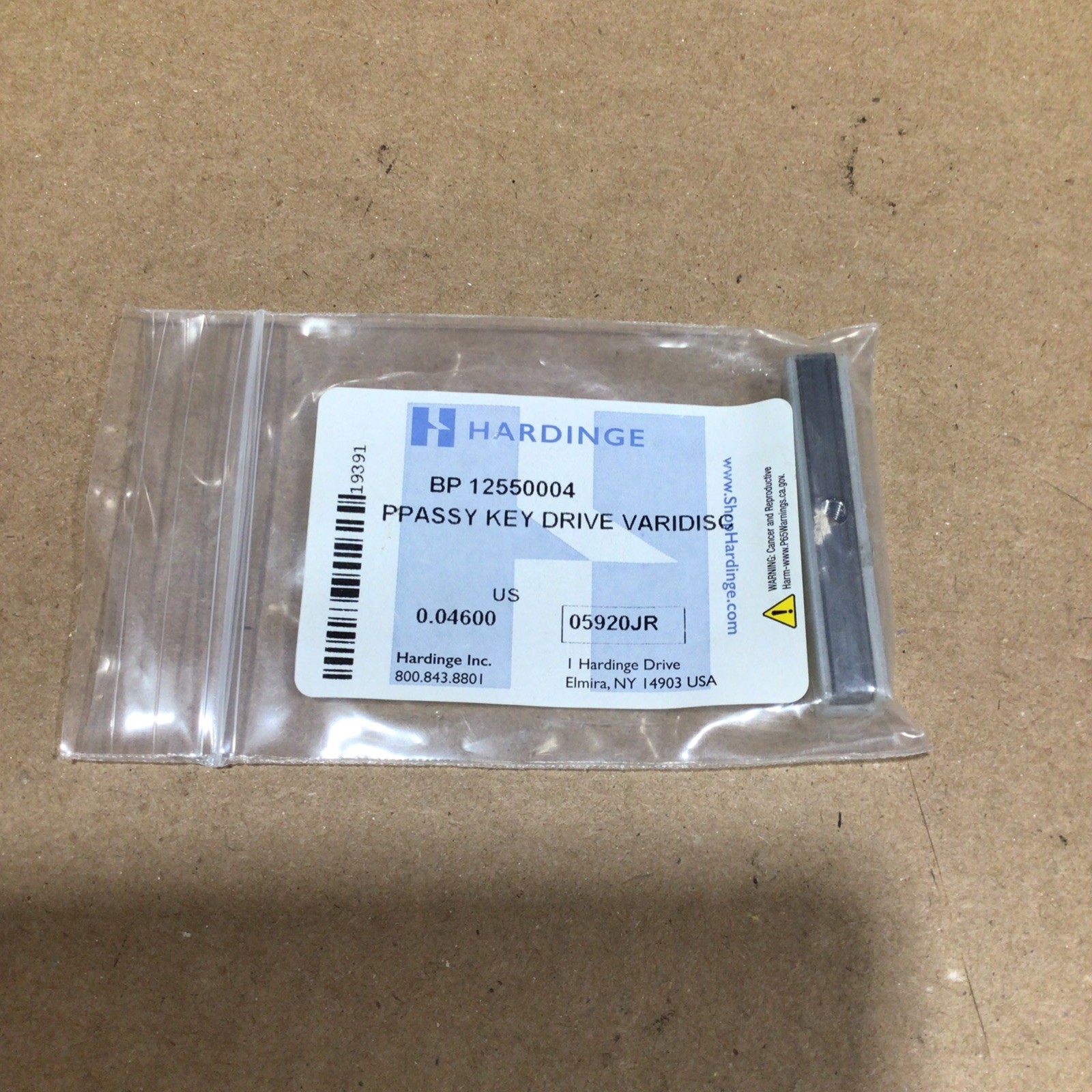 HARDINGE BP 12550004 PPASSY KEY DRIVE VARIDISC, NOS