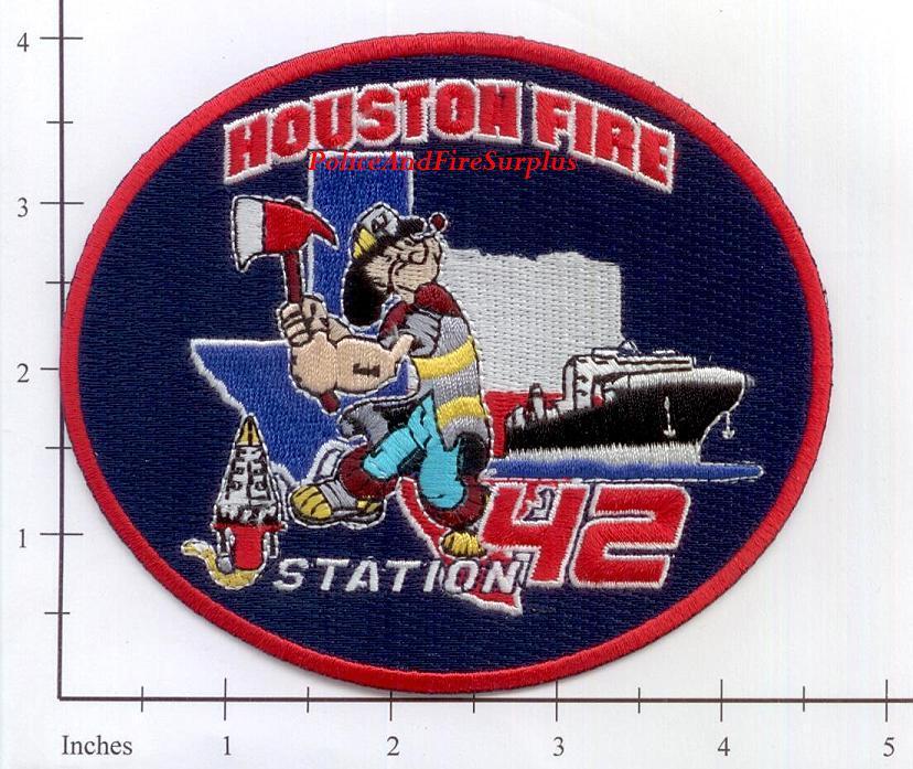 Texas - Houston Station 42 TX Fire Dept Patch v2 - Popeye
