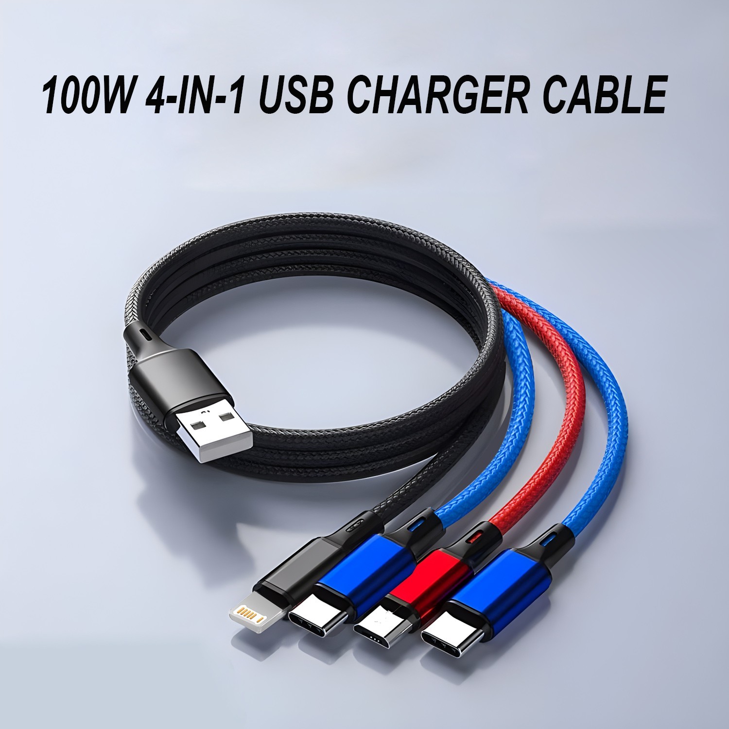 4 in 1 Multi USB Charging Cable Fast Charger Cord For iPhone Type C Micro