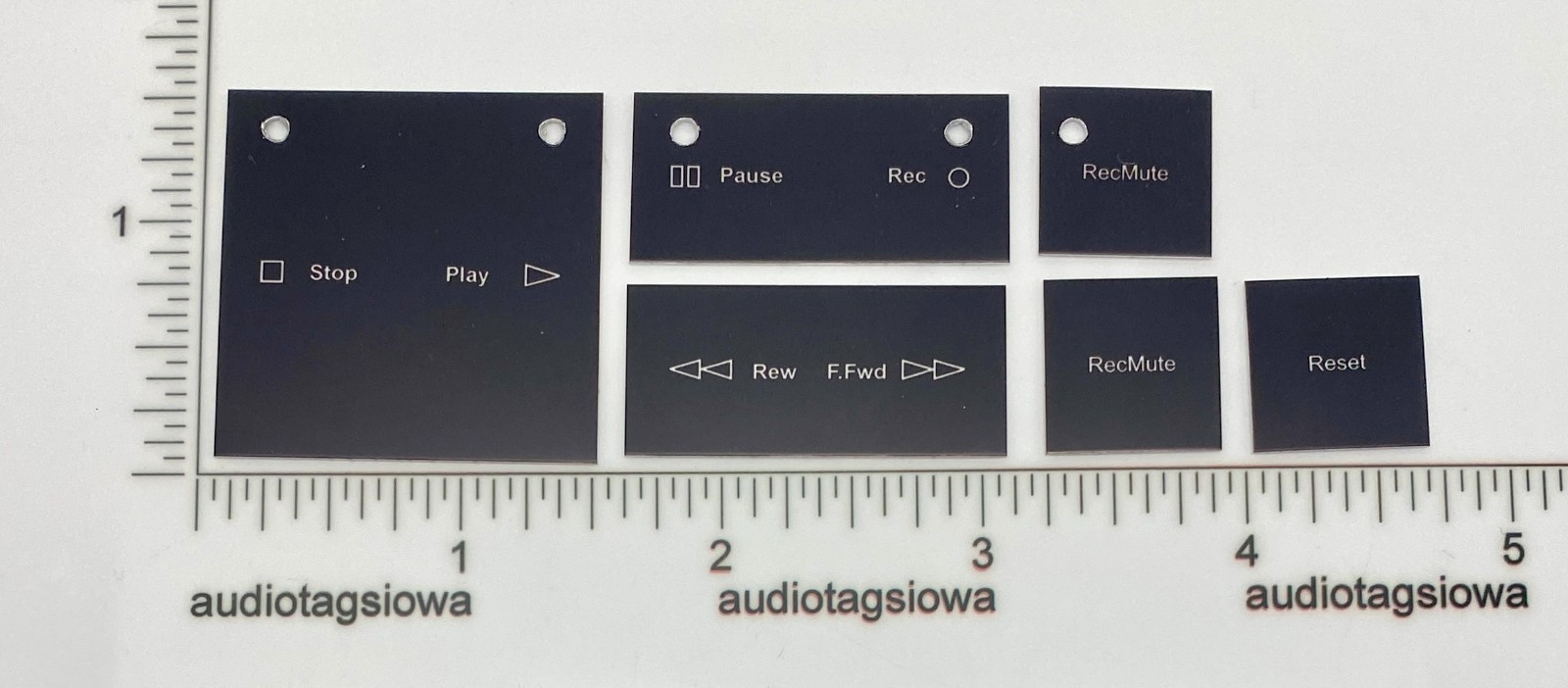 Nakamichi BX-2 Cassette Function Button Labels Custom Made Aluminum Full Set