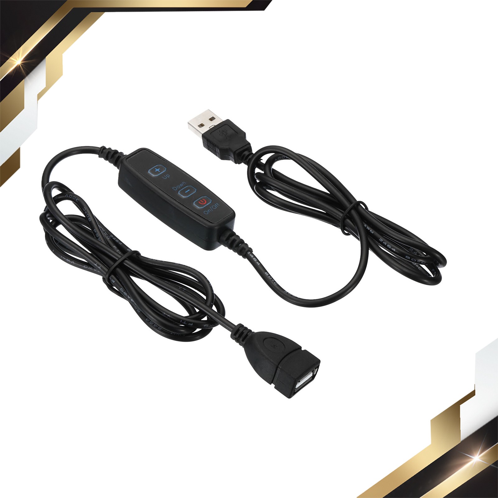 LED Strip Dimmer Switch USB Female to Male Extension Cord 10 Speed Dimming