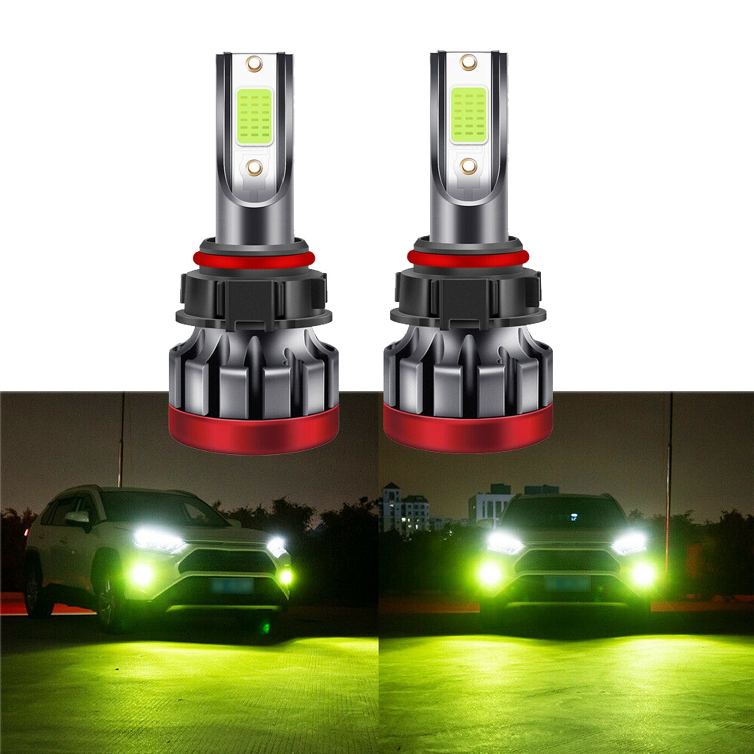 PAIR Lemon Green LED Light Bulbs For For Chevy Silverado 1500 2500 HD 2007-2015