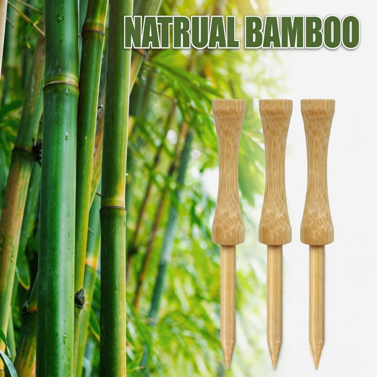 100 Pack Bamboo Step Down Golf Tees - Durable & Eco-Friendly Performance
