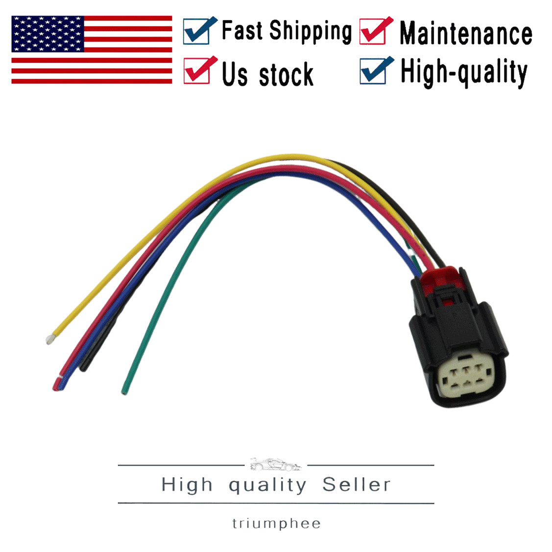New 6-Pin Headlight Connector Pigtail Plug Fits For Tesla Model X 2016-2020