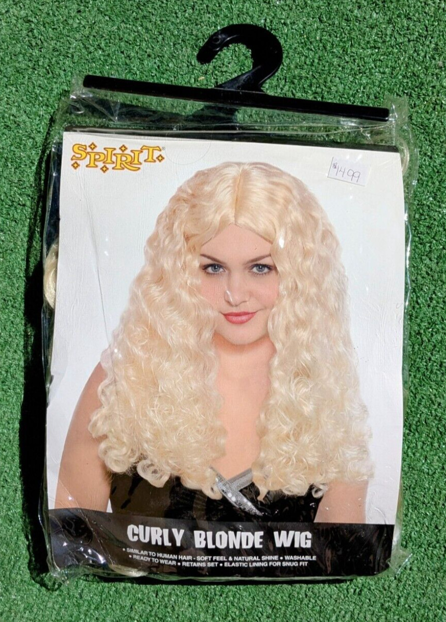 Curly Blonde Wig Barbie Fairy Mermaid Princess Renaissance Hippy Goddess Costume