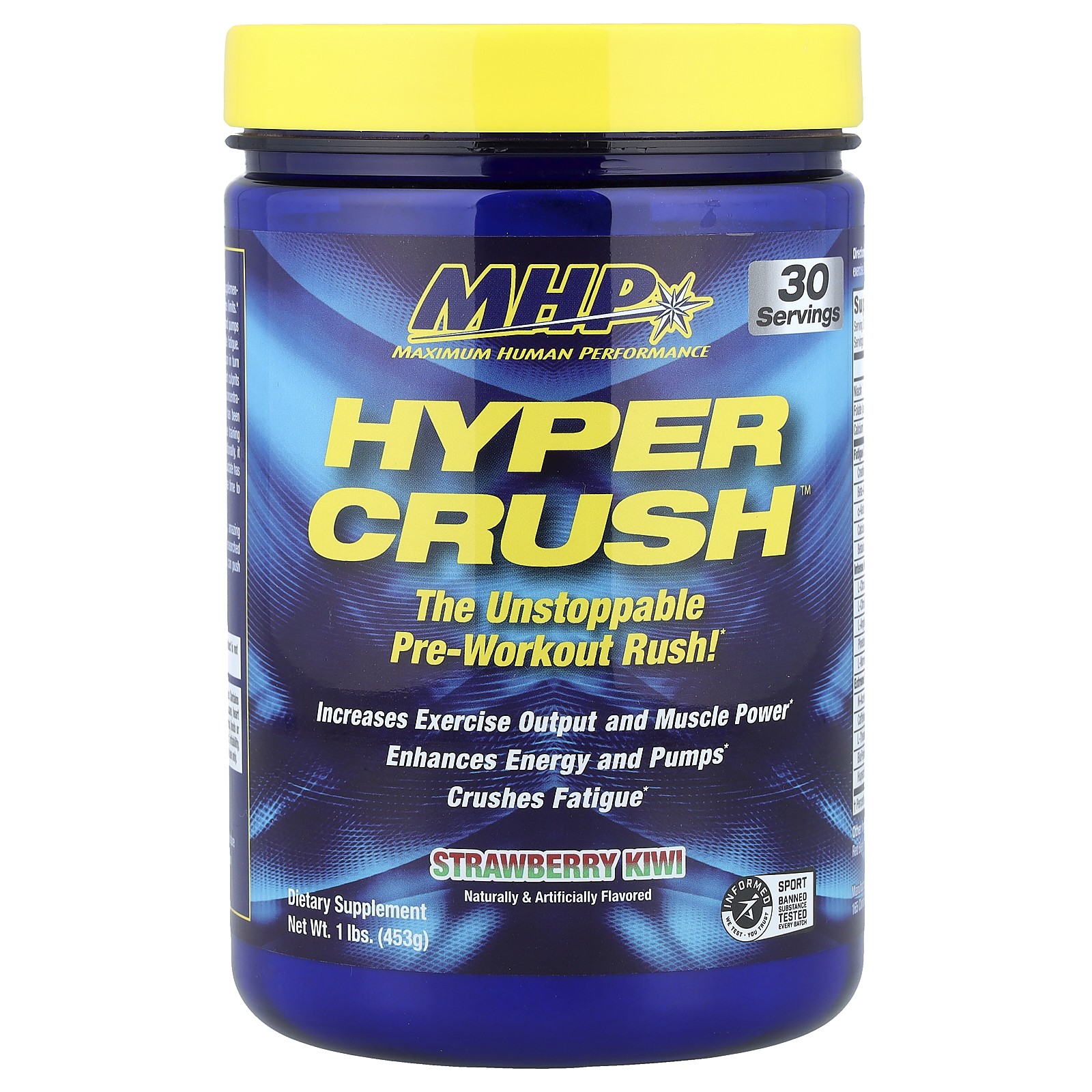 Hyper Crush™, Pre-Workout, Strawberry Kiwi, 1 lbs (453 g)