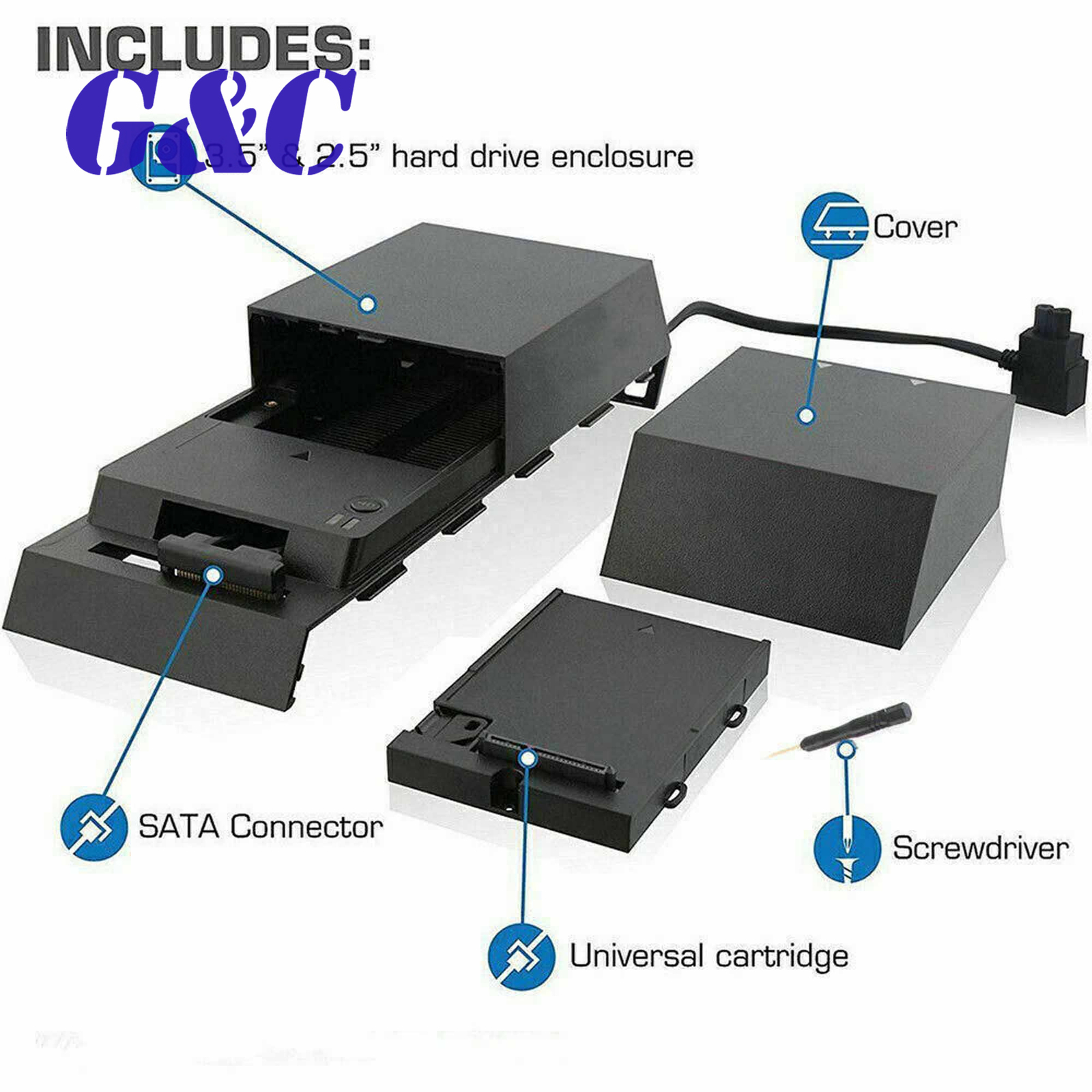 2TB Hard Drive External Box For PS4 Internals Memory Extra Storage Data Bank