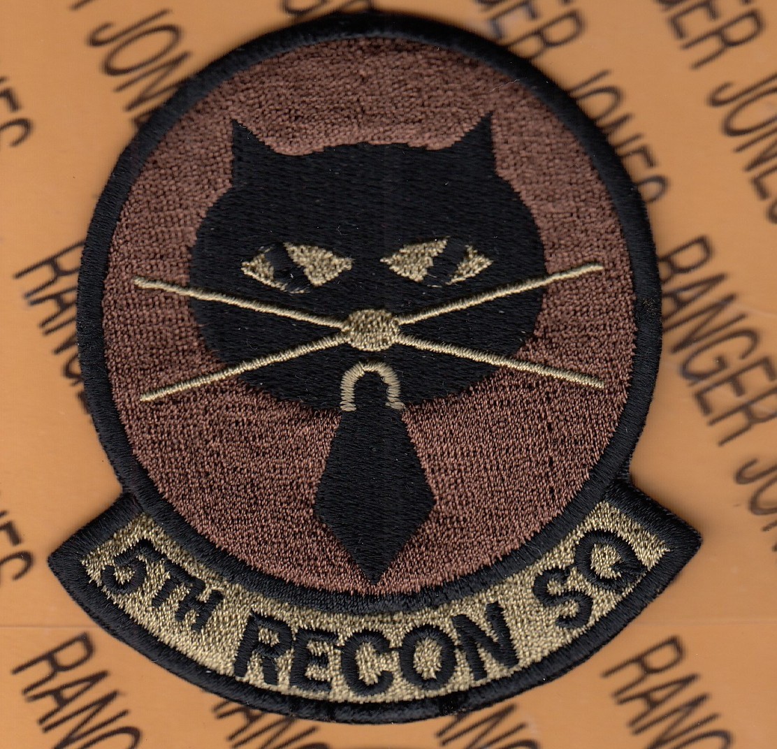 USAF Air Force 5th Reconnaissance Sq RS BLACK CATS ~3.5" OCP No HOOK patch c/e