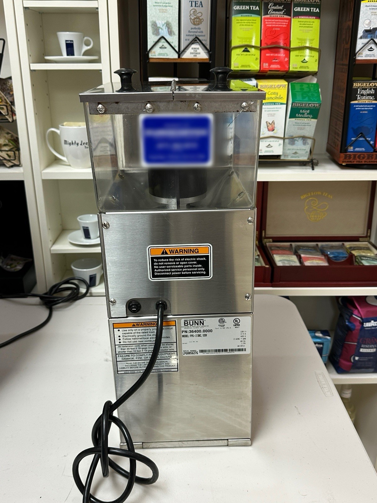 Bunn FPG-2 DBC Coffee Grinder For French Press, 2 Hoppers, Digital 120V