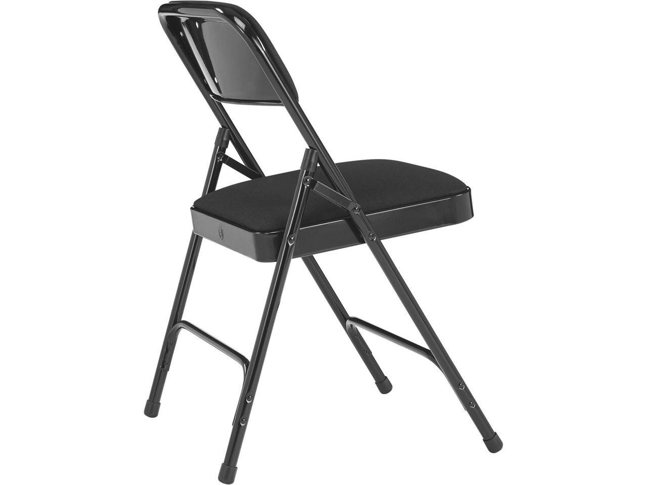 NPS 2210 Fabric Dual-Hinge Folding Chair - Supports 500 lb - Midnight Black Seat