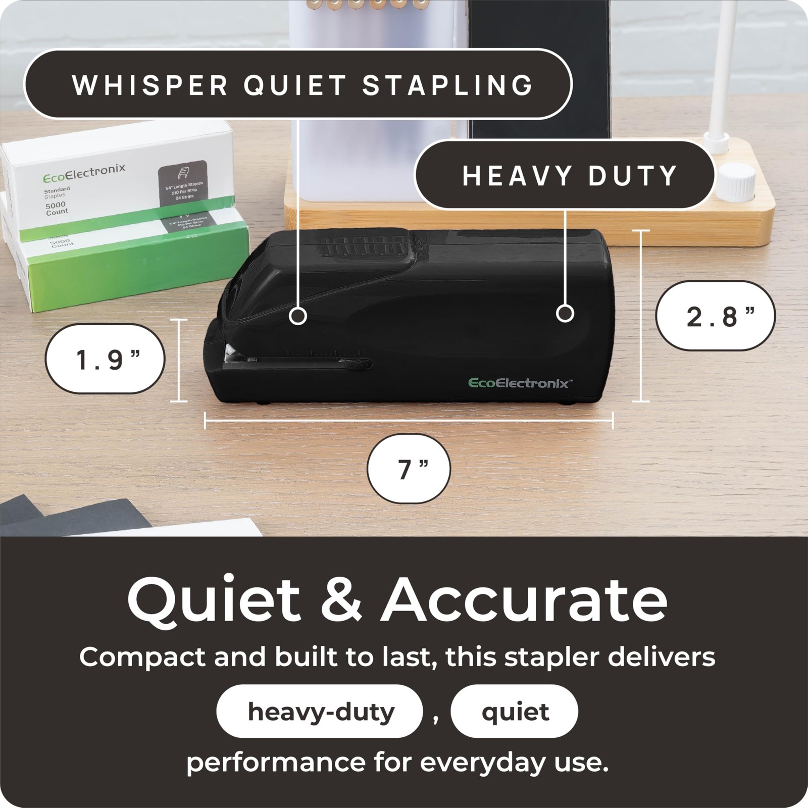 Portable Automatic Electric Stapler Pro - 30 Sheet Capacity, Quiet Operation,...