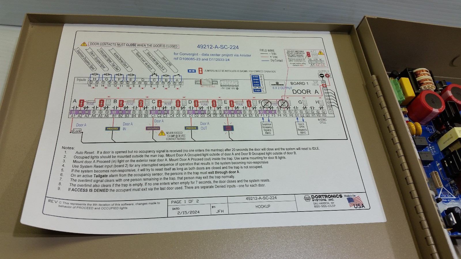 Dortronics 49212-A-SC-224 Man Trap Access Control Panel w/ Cabinet