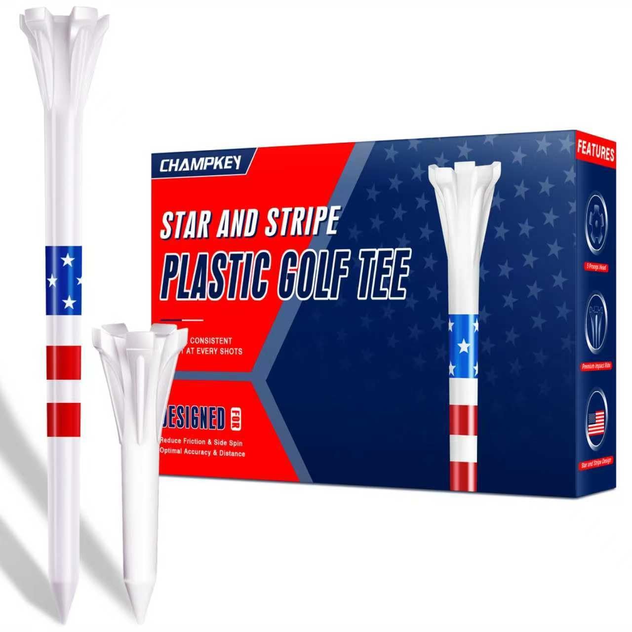Plastic 5 Prong Star Stripe Golf Tees Marking System Golf Accessories Pack of