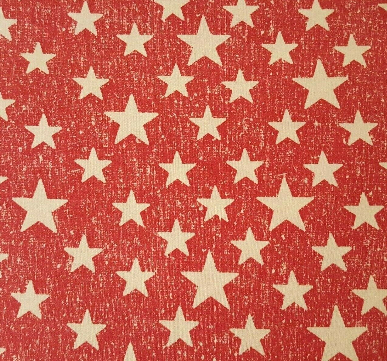 Patriotic Stars BTY Fabric Traditions Ivory Stars on Textured Red
