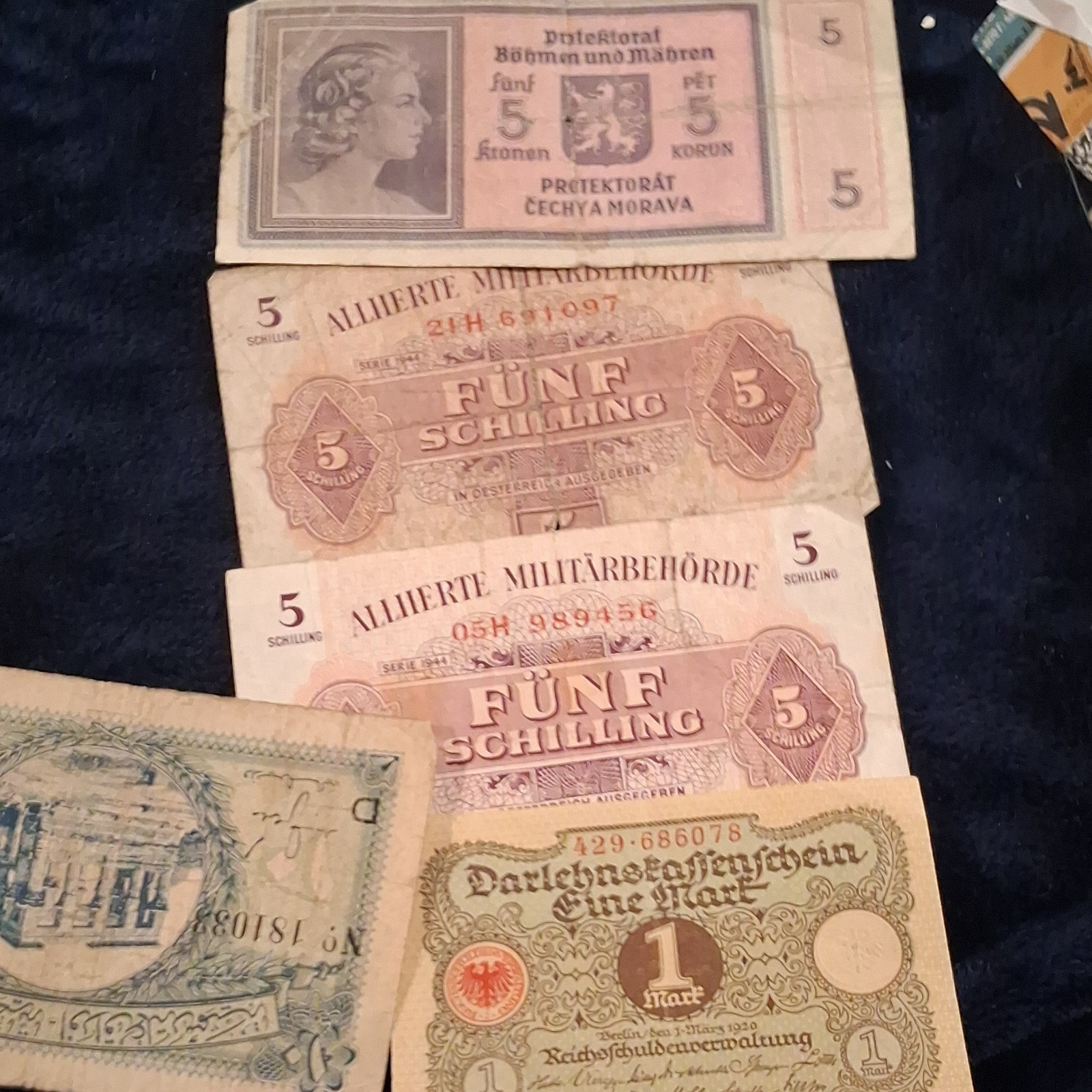 Germany 1920 Military and Allied Banknotes Lot Circulated Paper Money