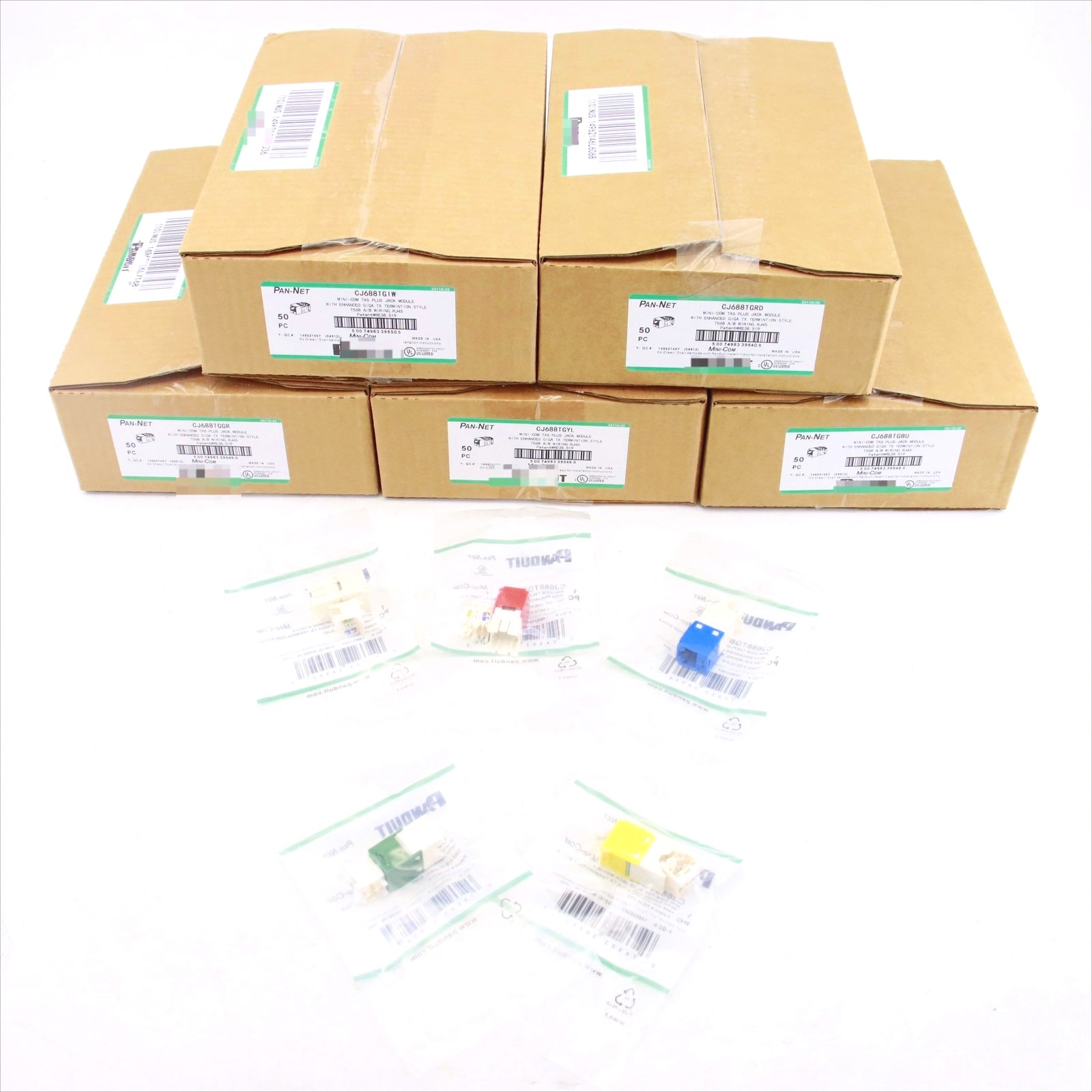 50PCS Panduit Giga TX Cat6 Network jack CJ688TGYL CJ688TGIW CJ688TGGR CJ688TGRD