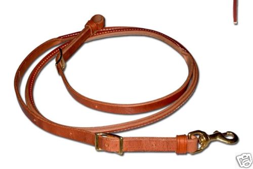 Western harness leather rolled center roper rein cowboy custom quality USA! H500