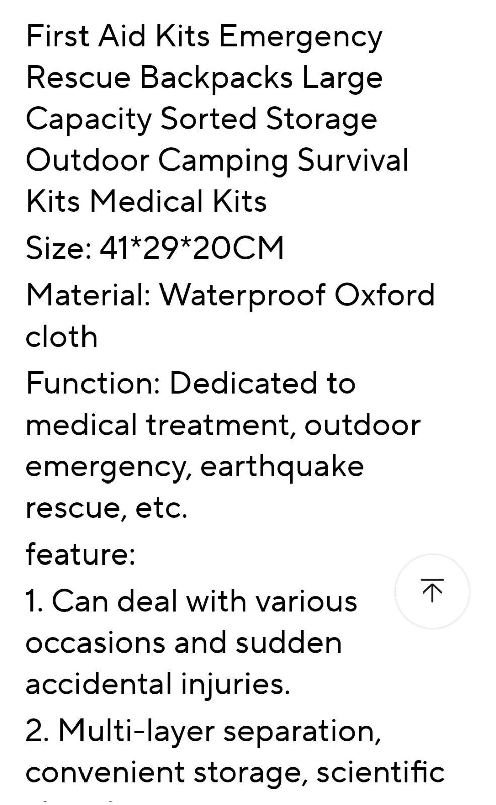 First Aid Kits Emergency Rescue Backpack /Large Capacity Outdoor Camping Kit