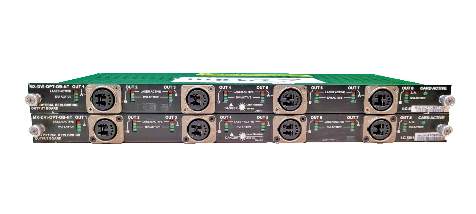 (QTY. 2) Lightware 8CH Optical Reclocking Output Board MX-DVI-OPT-OB-NT *READ*