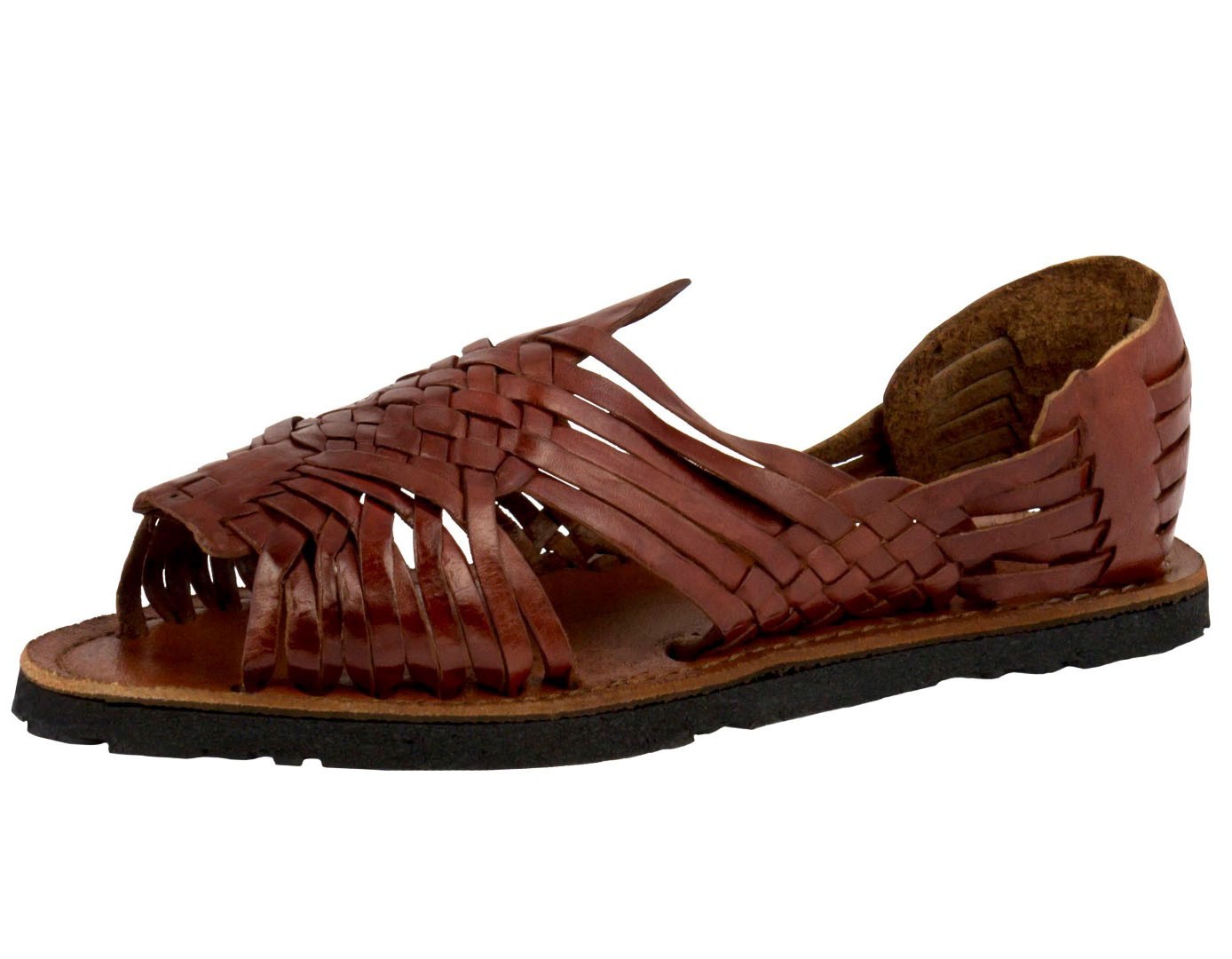 Mens Sandals Cognac Open Toe Huaraches Recycled Tire Soles Outdoor Summer Wear