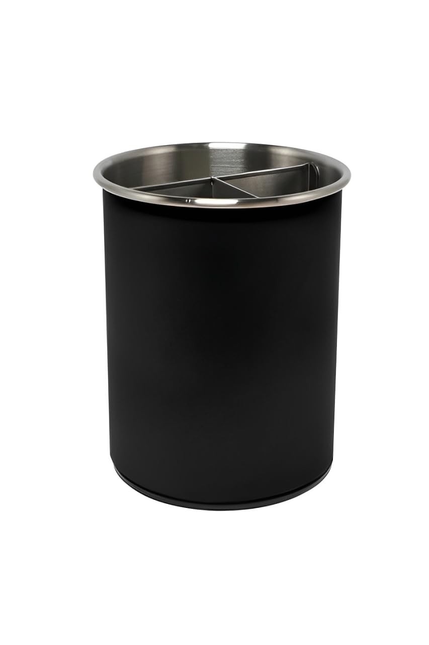 1 PCS Black Stainless Utensil Holder 360 Rotating 6.5x5.25 Inch Removable