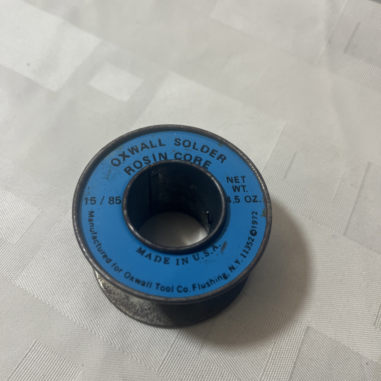 VTG 1972 Oxwall Solder Rosin Core Metal Round Roll Used