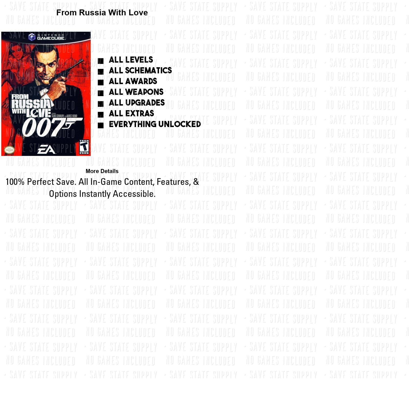 007 Agent Under Night Fire Goldeneye Russia Love Everything Gamecube Memory Card
