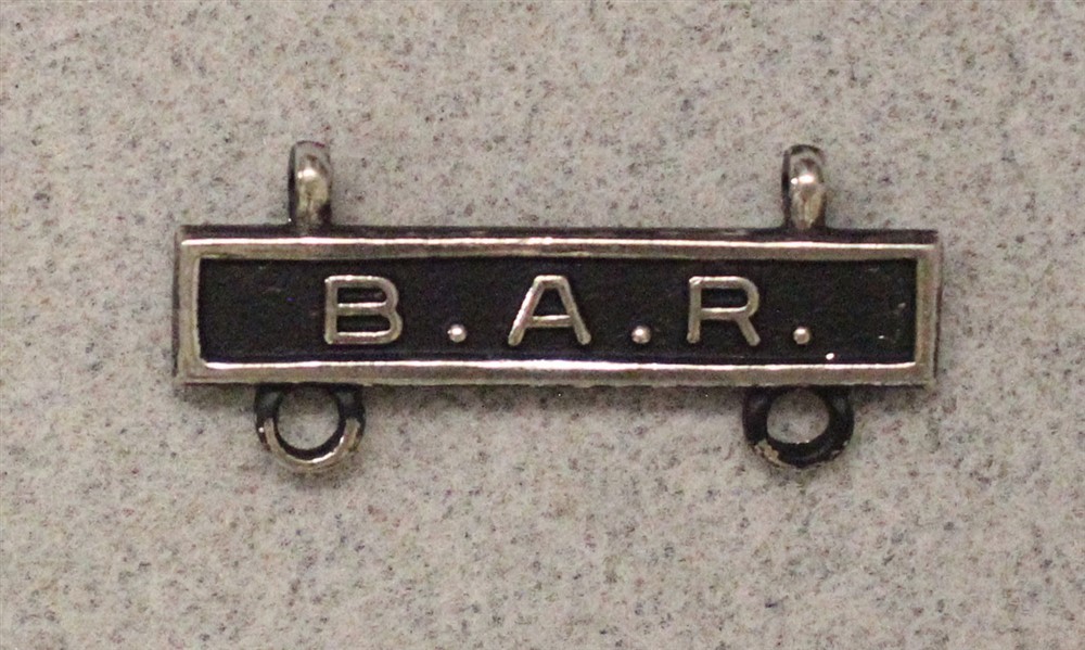 U.S. Army: B.A.R. - bar for Marksmanship Badge, w/mounting hooks