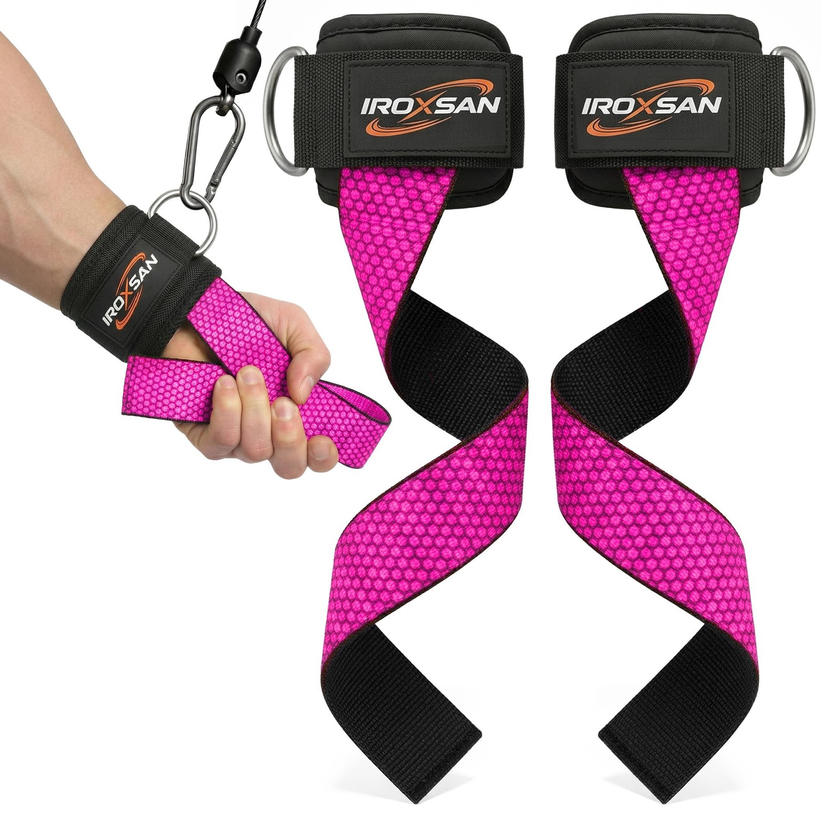 Weight Lifting Straps with D Ring – IROXSAN Heavy Duty Wrist Straps for We