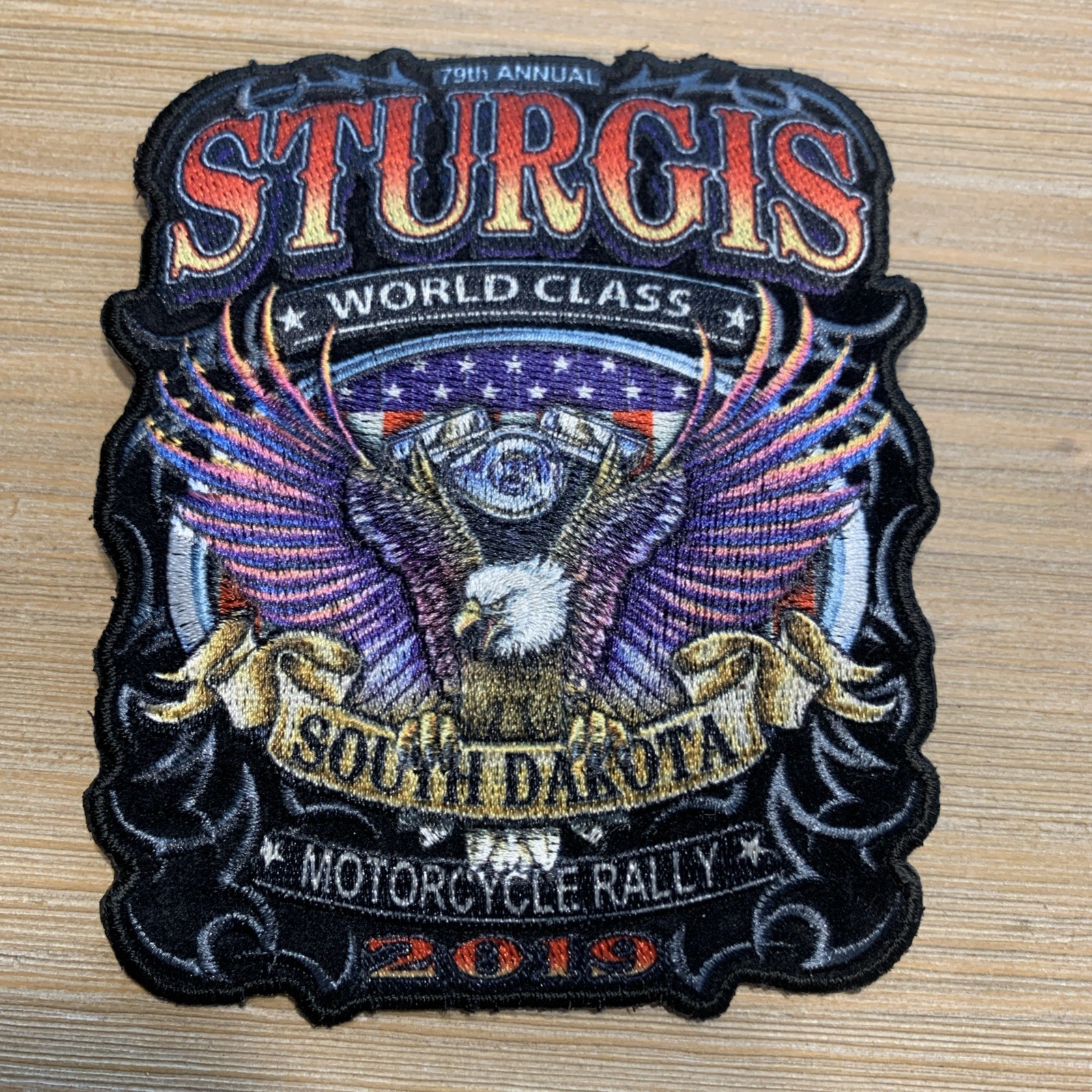 NEW 2019 Sturgis WORLD CLASS South Dakota EAGLE Biker Rally Sew or Heat On Patch