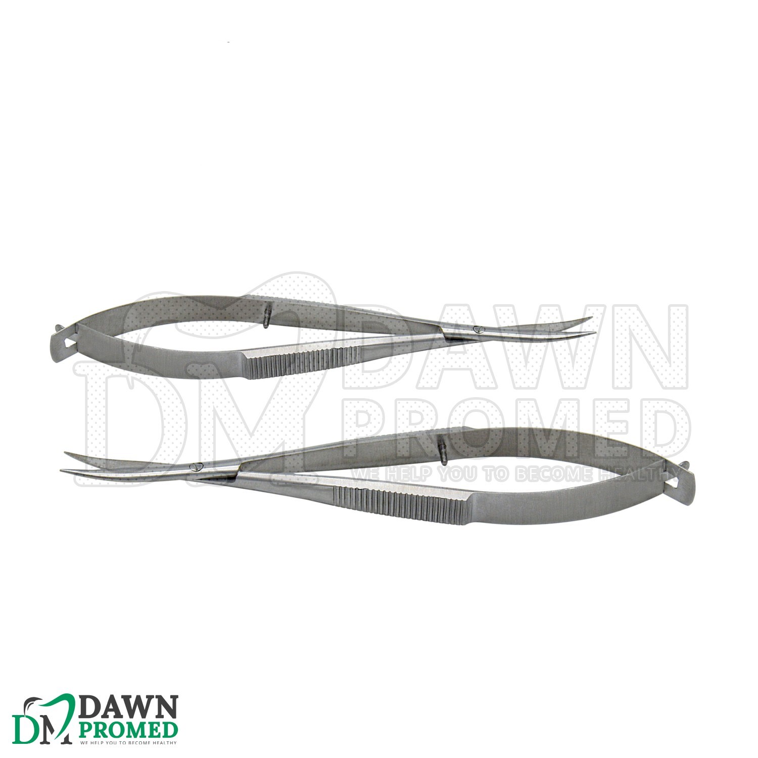 2 Pcs Castroviejo Scissors 4.5" 7.5” Curved Set Micro Surgery Instruments