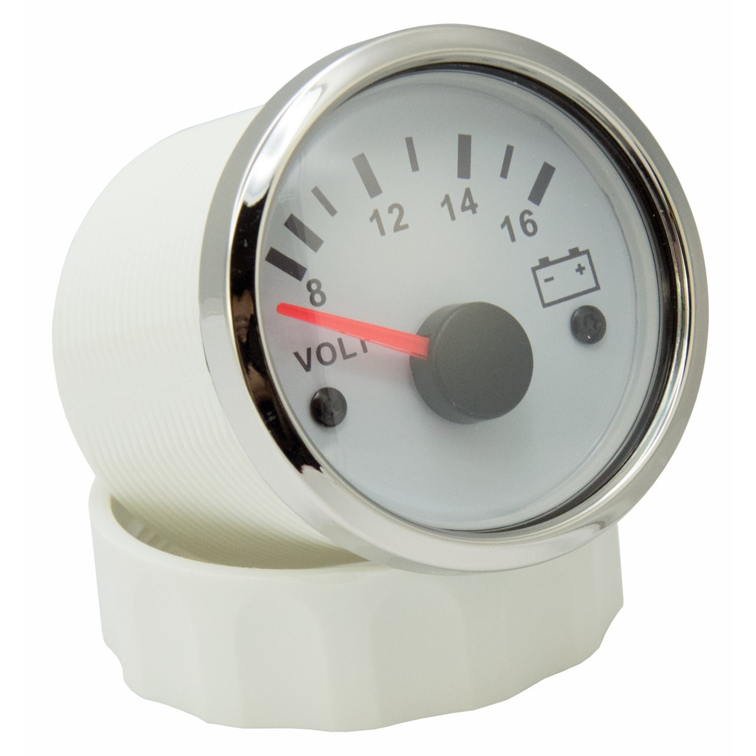 Voltmeter Gauge, CPVR-WS, 8-16V Range, 12V, 2" (52mm), LED Backlight