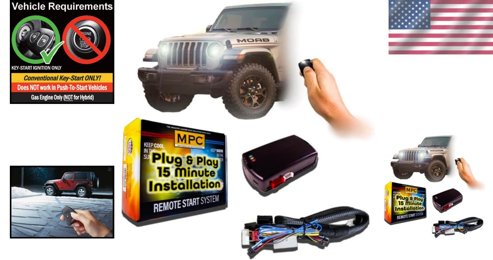 Plug & Play Jeep Wrangler Remote Start Kit 2007-2018 - Fast Install & Support
