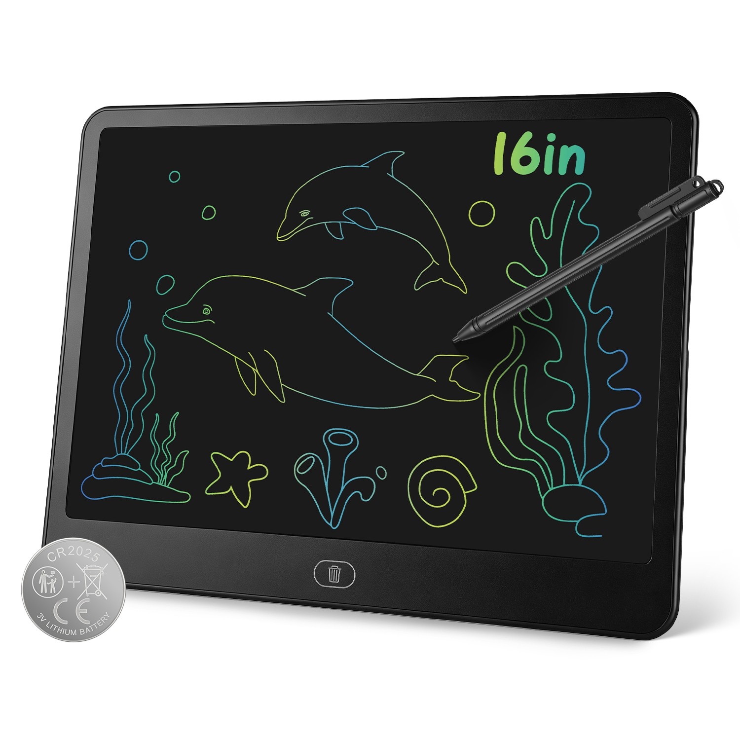 LCD Writing Table Kids Doodle Board Reusable Drawing Pad w/ Lock Function