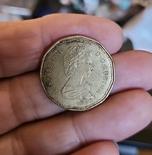 1988 Canadian Dollar coin with Queen Elizabeth II