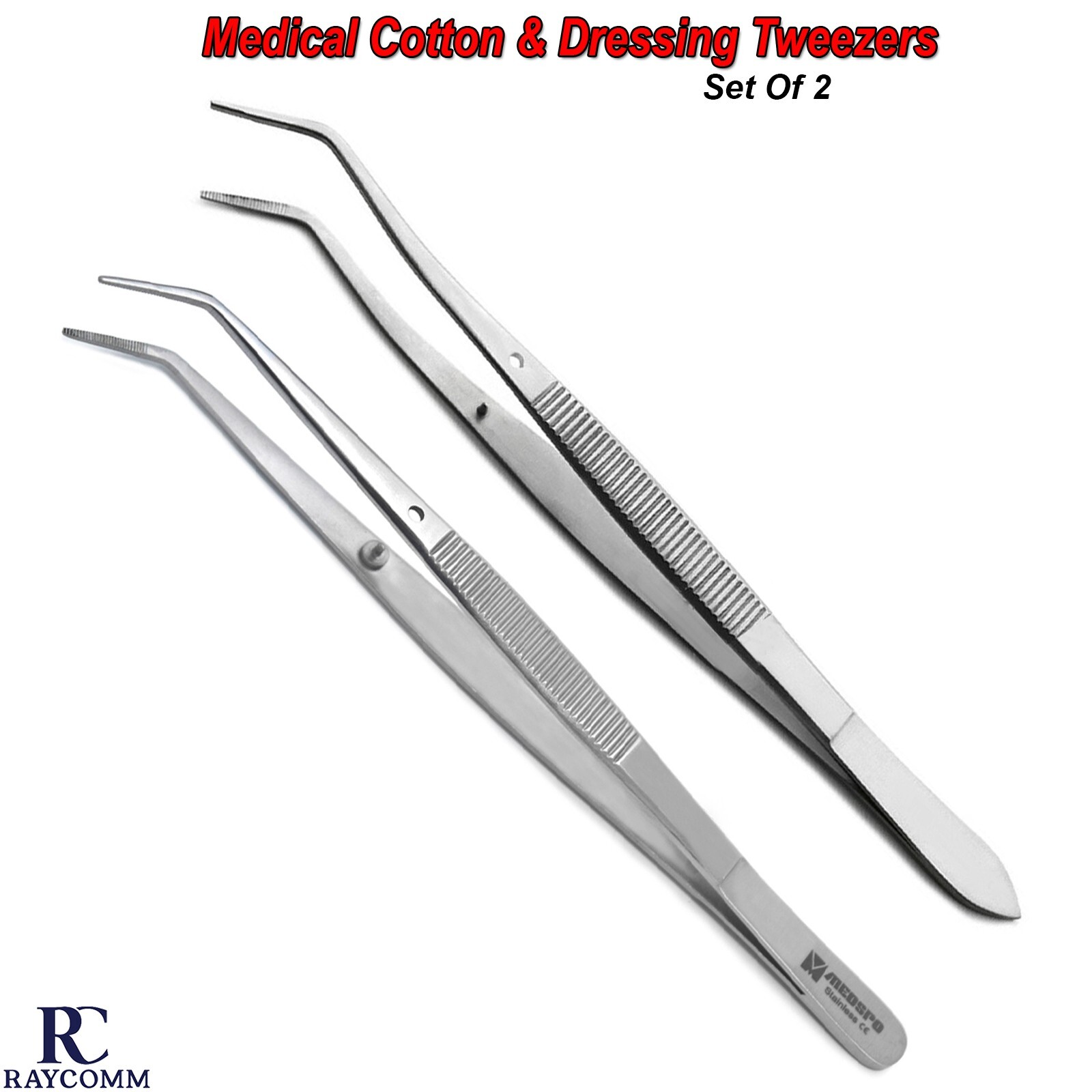 Dental Meriam Tweezer College Medical Nursing Cotton & Dressing Forceps Set Of 2