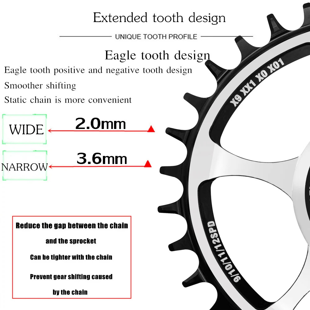 MTB Bicycle Oval Round Chainring 3/6mm Offset Direct Mount Star Ring 32T 34T 36T