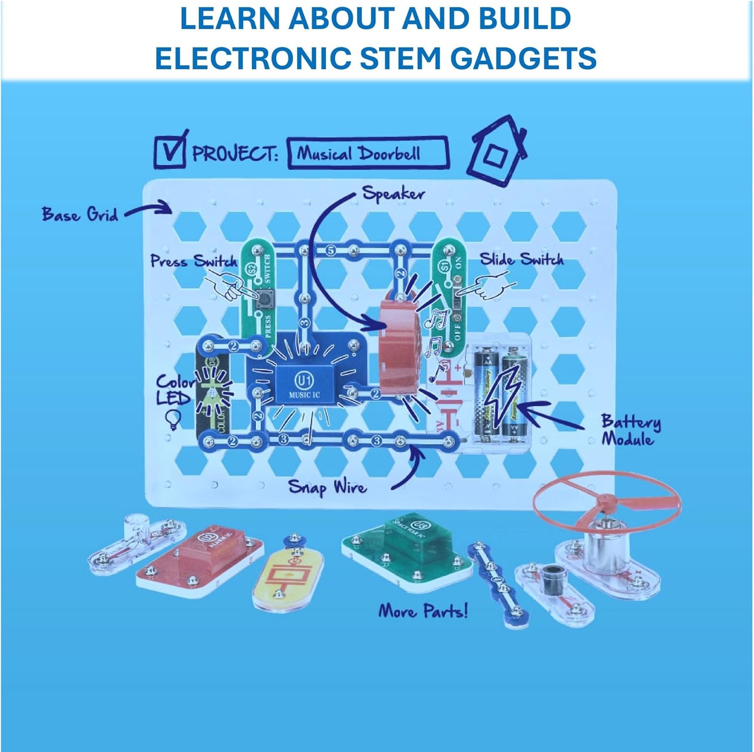 Electronics Learning Kit for Kids - Over 100 Projects & Circuit Building Fun