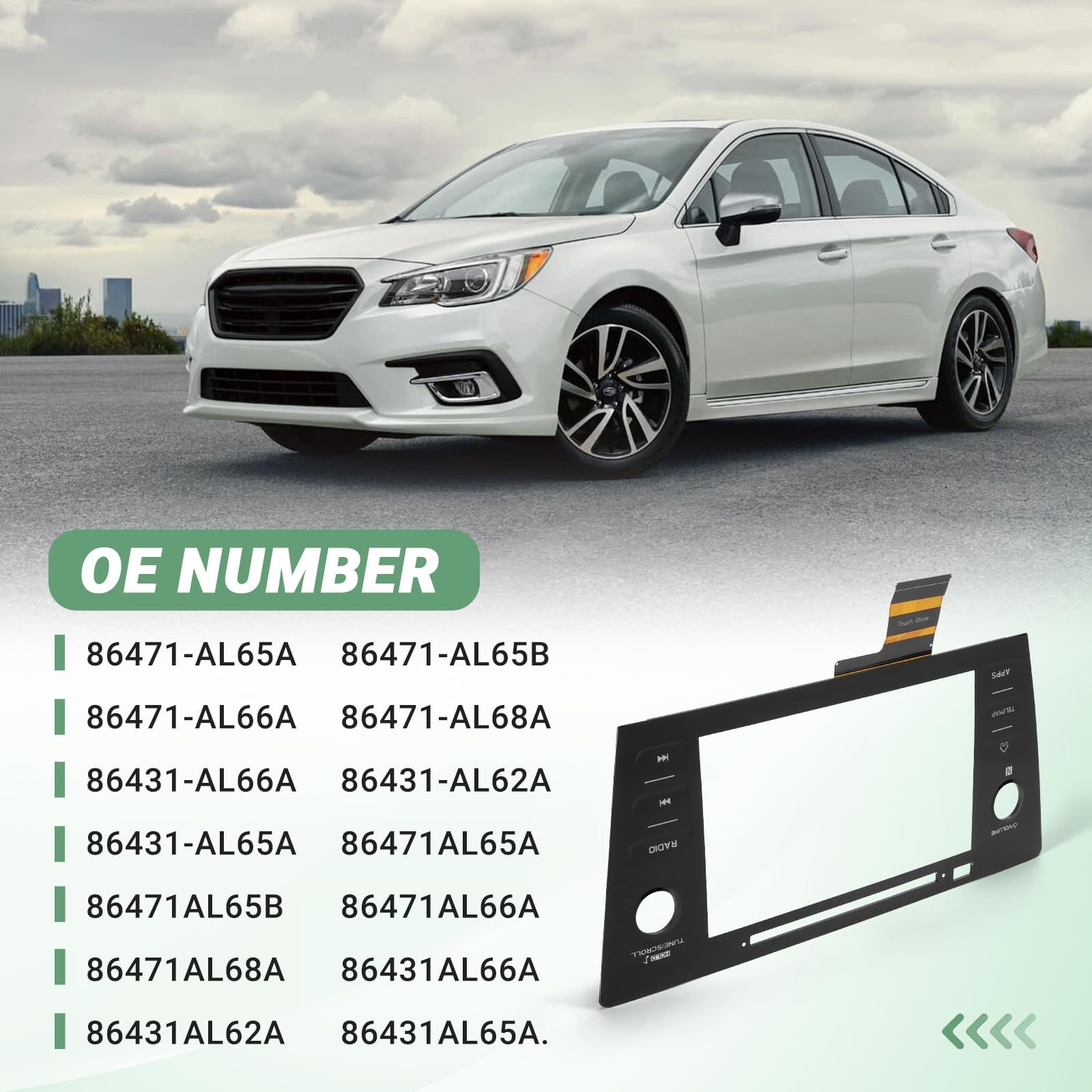 High Version Touch Screen Digitizer, TEL/MAP Button, Fit for 2018-2019 Subaru...