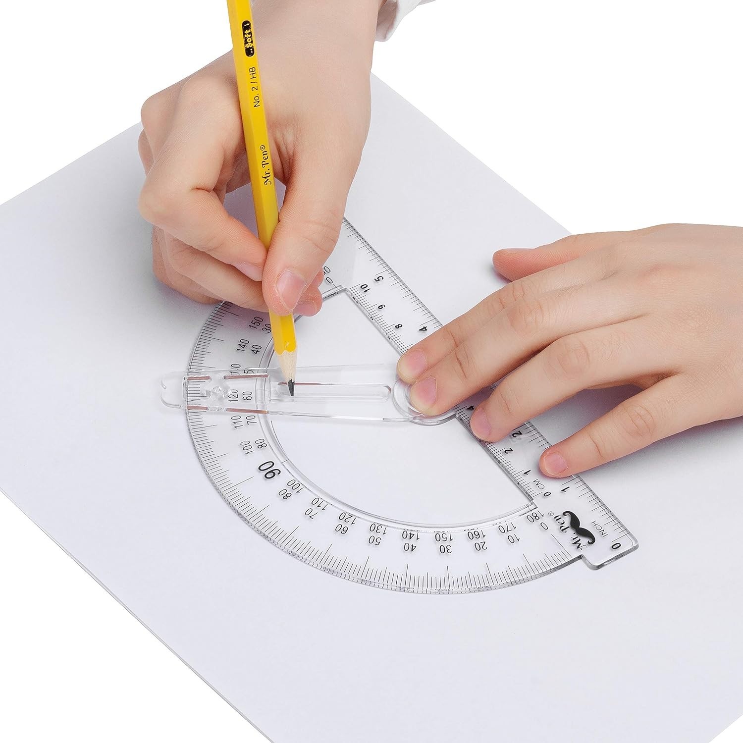 3-Pack 6-Inch Clear Plastic Protractors with Swing Arm for Accurate Geometry