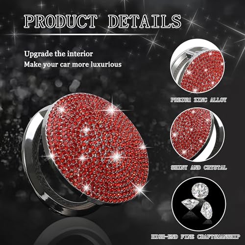Bling Car Engine Start Button Cover Diamond Crystal Push Start Ring Red
