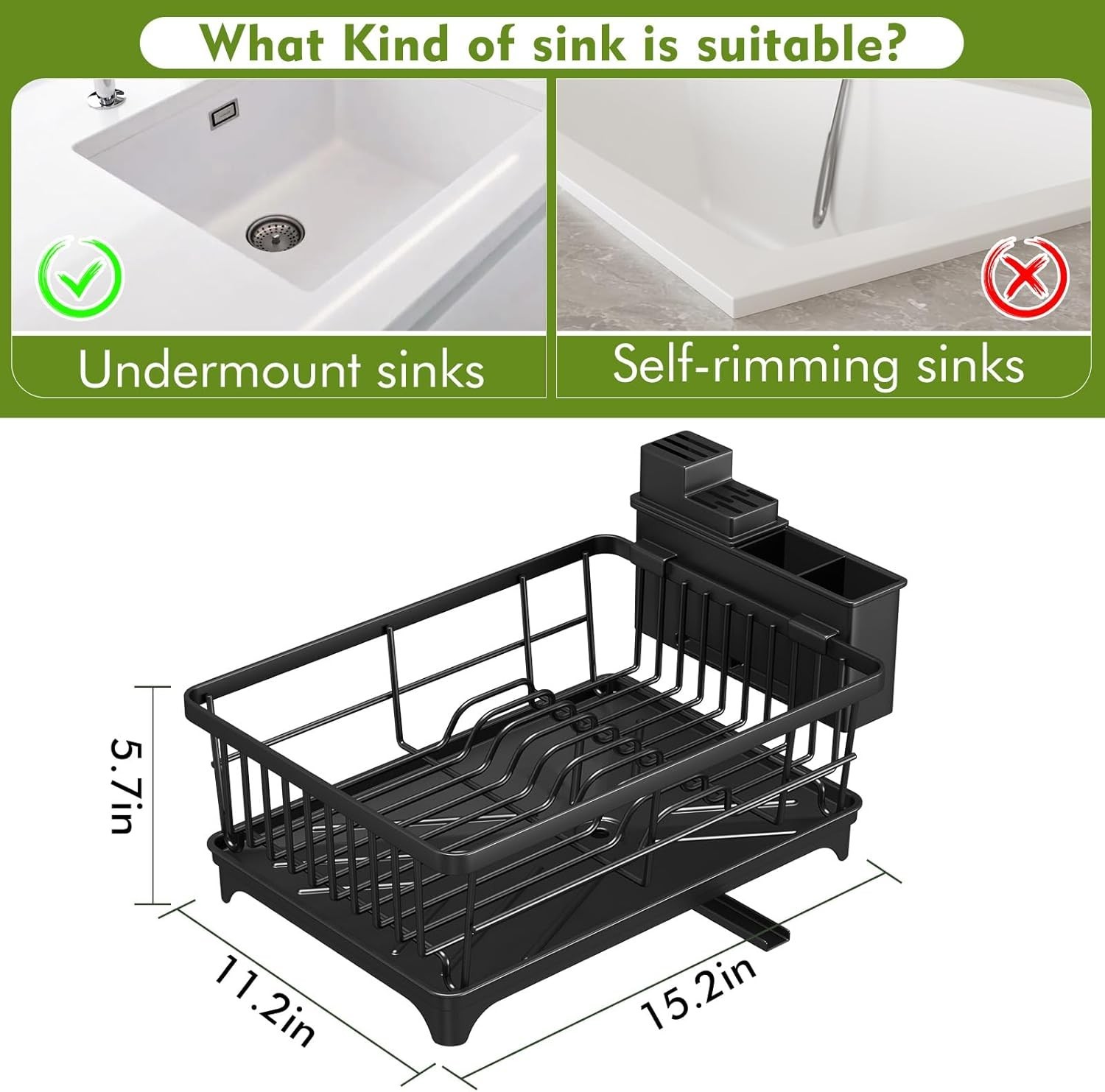 Dish Drying Rack - Small for Kitchen Counter Rust-Resistant Space-Saving Drainer