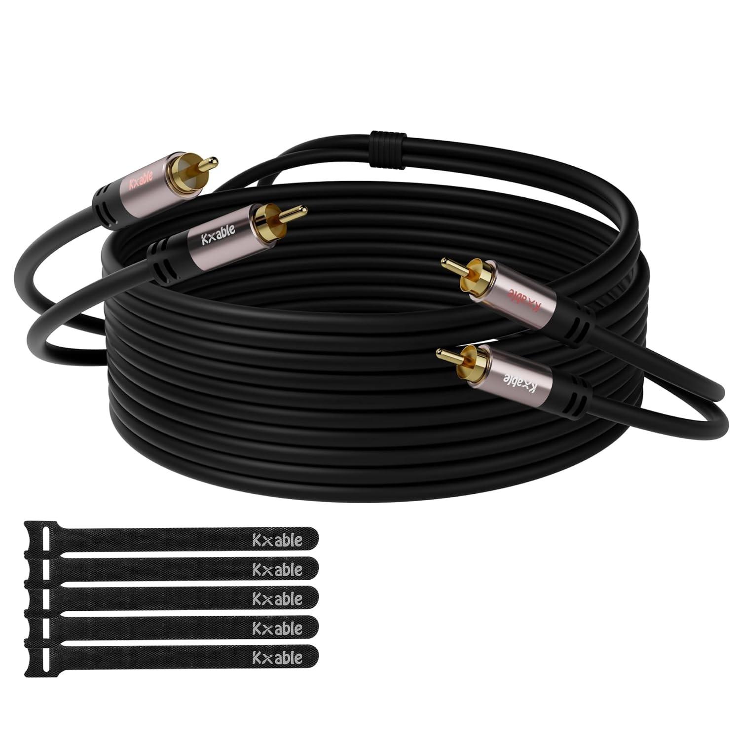 RCA Cable 100FT, 2RCA Male to Stereo Audio 100 Feet